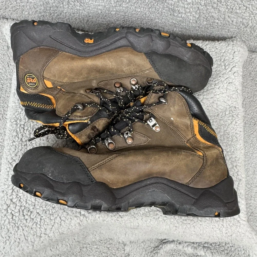 Timberland PRO TiTAN Boots Mens Size 8.5 Brown Nubuck Safety Toe Work Boots